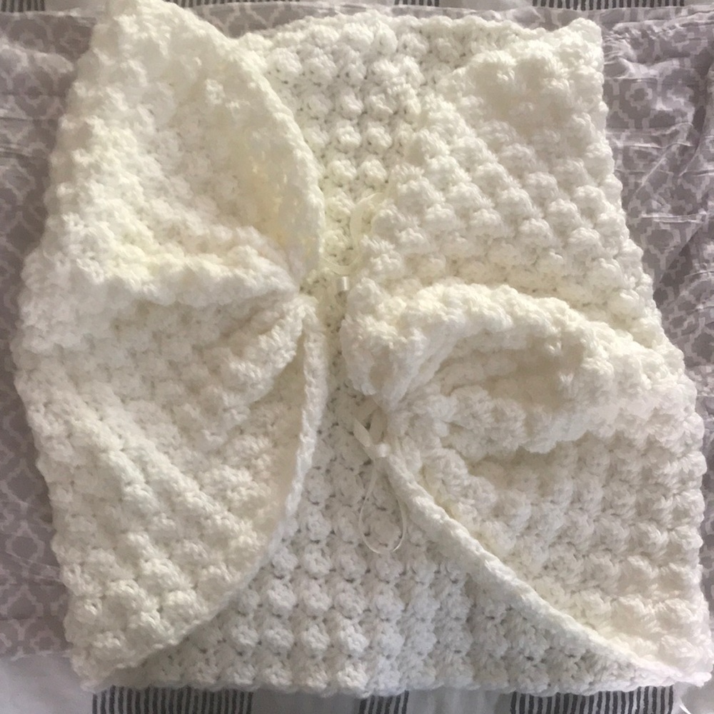 Handmade crocheted Bridal Bolero.